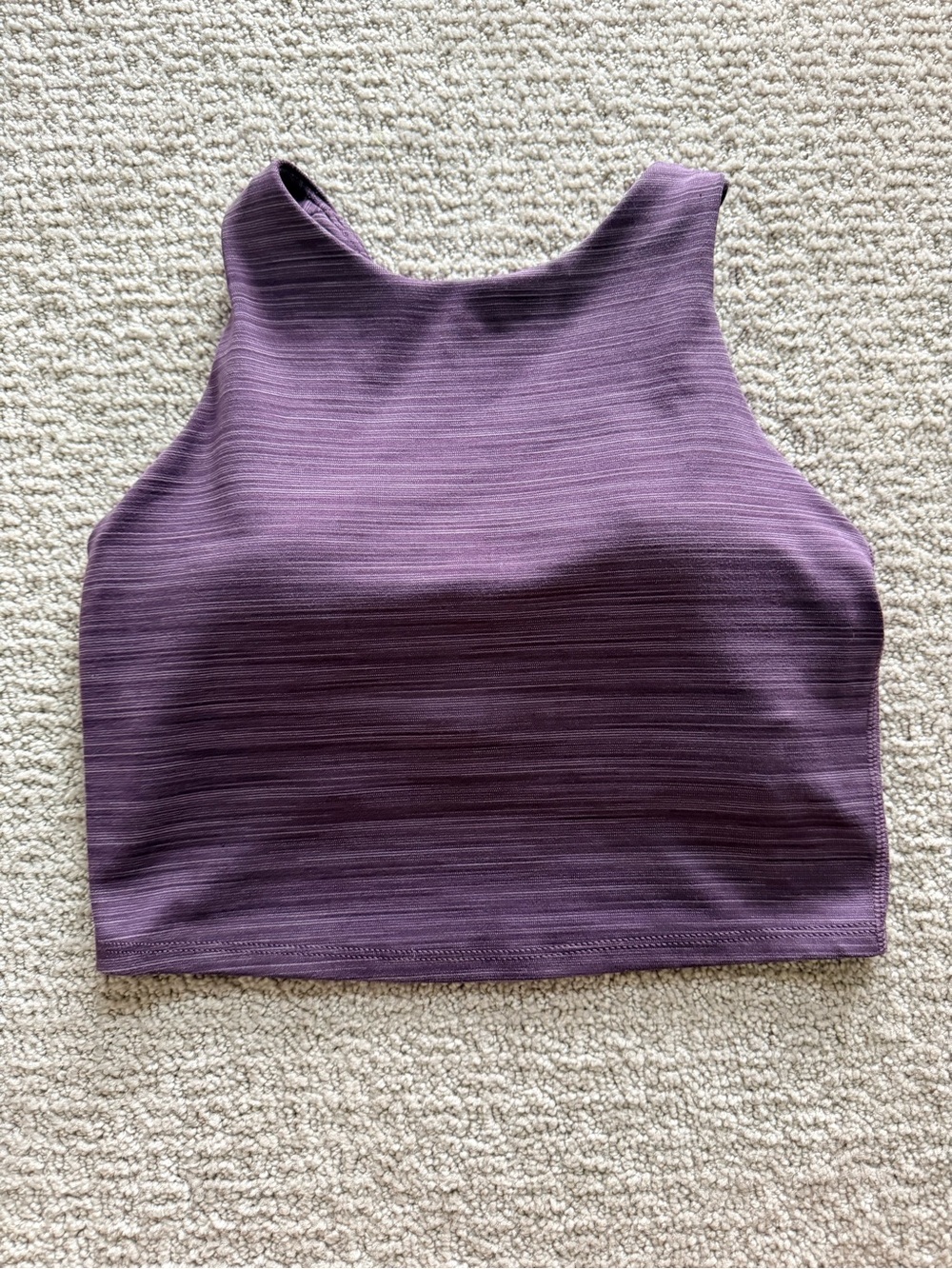 Athleta Plum Ribbed High-Neck Crop Top